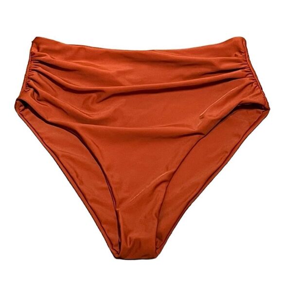 NWOT Zaful Women’s Bronze High Waist High Leg Swim Bikini Bottoms, Size M - Picture 1 of 6